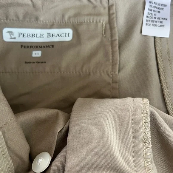 Pebble Beach Women's Tan Golf Shorts - Picture 2 of 3